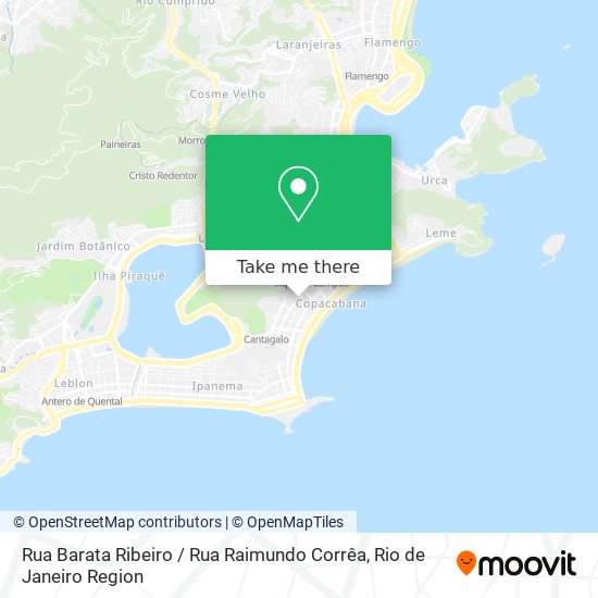 Mapa Rua Barata Ribeiro / Rua Raimundo Corrêa