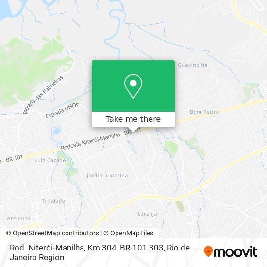 Mapa Rod. Niterói-Manilha, Km 304, BR-101 303