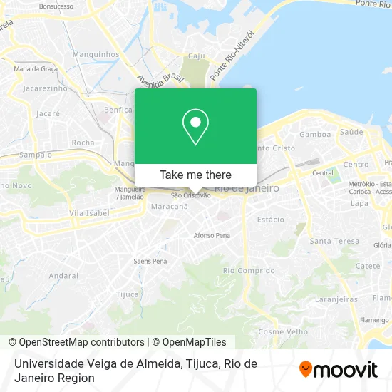 Universidade Veiga de Almeida, Tijuca map