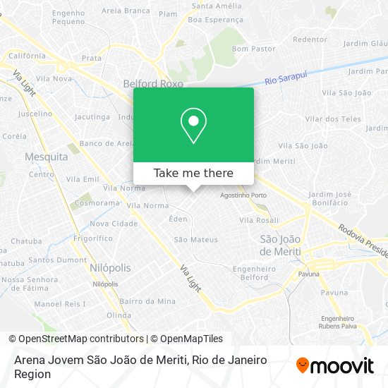 Mapa Arena Jovem São João de Meriti