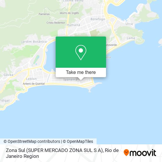 Mapa Zona Sul (SUPER MERCADO ZONA SUL S A)