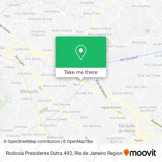 Mapa Rodovia Presidente Dutra 492