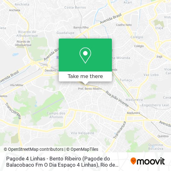 Mapa Pagode 4 Linhas - Bento Ribeiro (Pagode do Balacobaco Fm O Dia Espaço 4 Linhas)