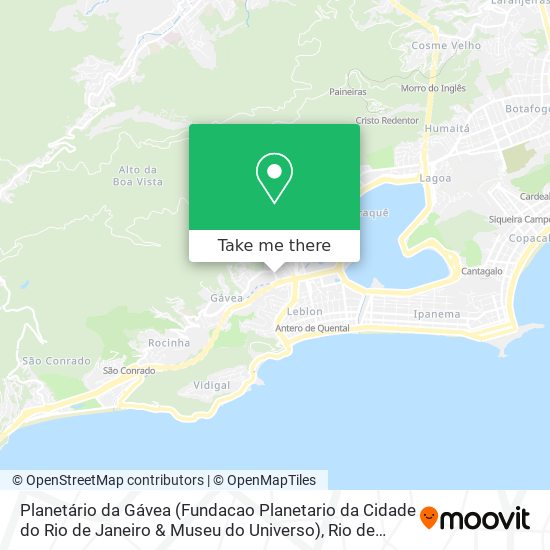 Como Llegar A Planetario Da Gavea Fundacao Planetario Da Cidade Do Rio De Janeiro Museu Do Universo En Gavea En Autobus Metro O Tren Ligero Moovit