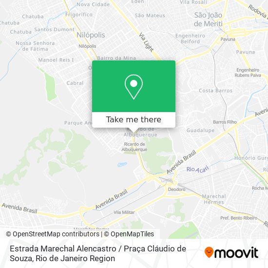Estrada Marechal Alencastro / Praça Cláudio de Souza map