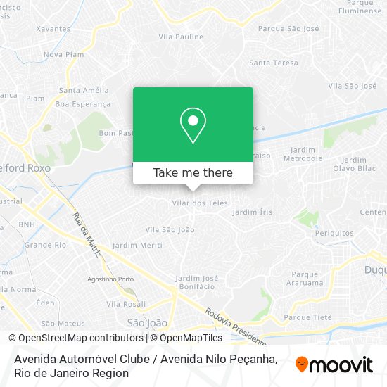 Avenida Automóvel Clube / Avenida Nilo Peçanha map