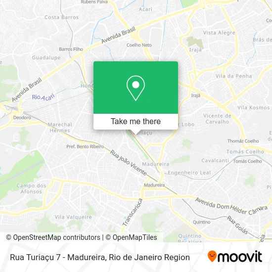 Rua Turiaçu 7 - Madureira map