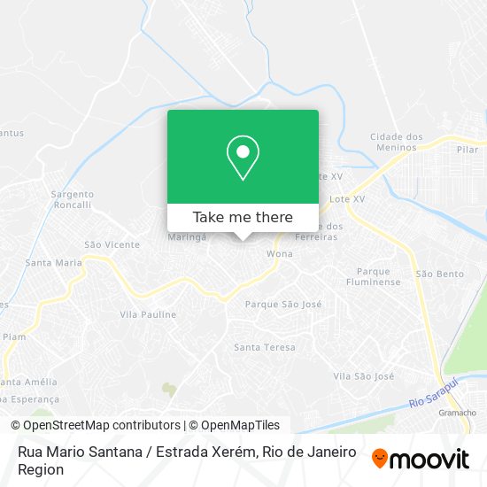 Rua Mario Santana / Estrada Xerém map