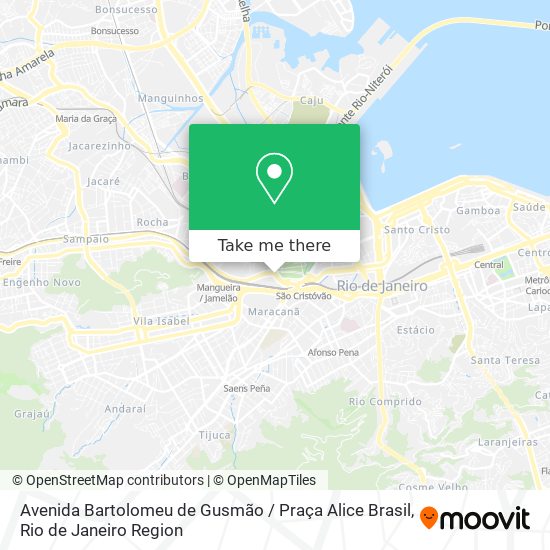 Mapa Avenida Bartolomeu de Gusmão / Praça Alice Brasil