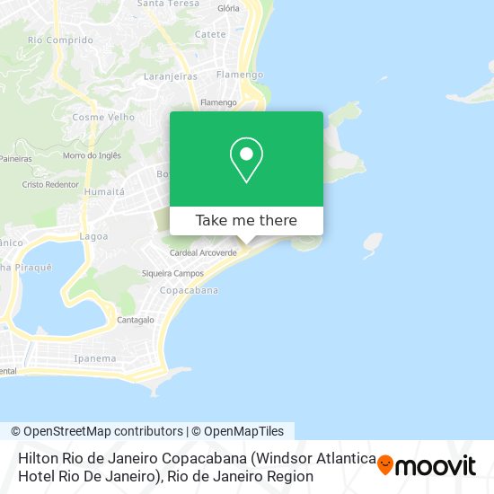 Hilton Rio de Janeiro Copacabana (Windsor Atlantica Hotel Rio De Janeiro) map