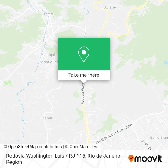 Rodovia Washington Luís / RJ-115 map