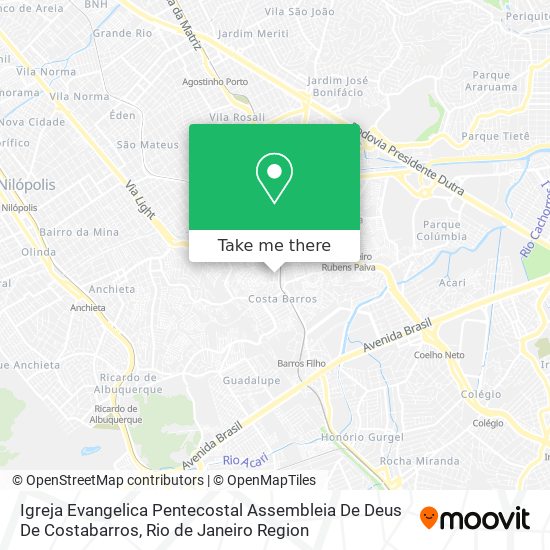 Igreja Evangelica Pentecostal Assembleia De Deus De Costabarros map
