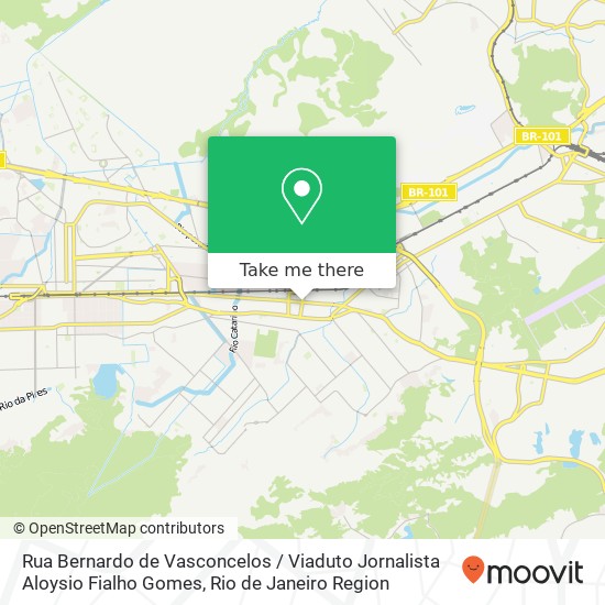 Mapa Rua Bernardo de Vasconcelos / Viaduto Jornalista Aloysio Fialho Gomes