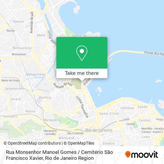 Mapa Rua Monsenhor Manoel Gomes / Cemitério São Francisco Xavier