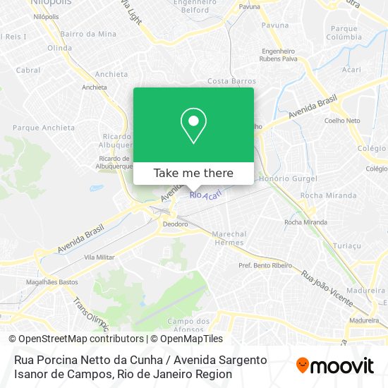 Mapa Rua Porcina Netto da Cunha / Avenida Sargento Isanor de Campos