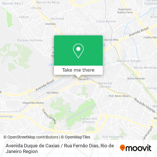 Mapa Avenida Duque de Caxias / Rua Fernão Dias