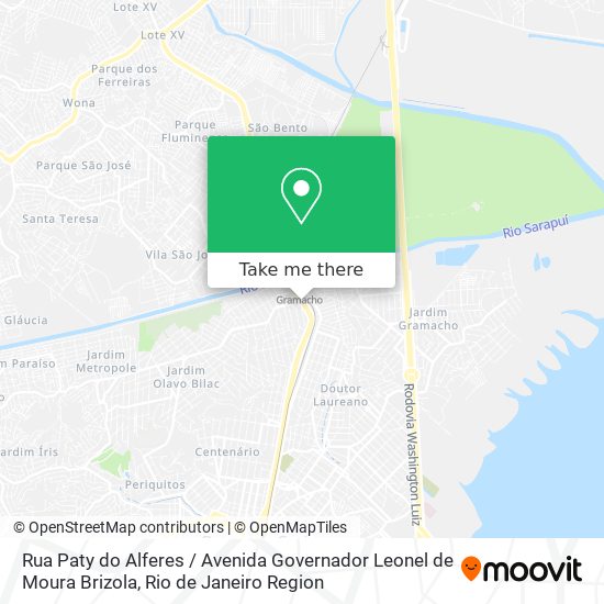 Mapa Rua Paty do Alferes / Avenida Governador Leonel de Moura Brizola