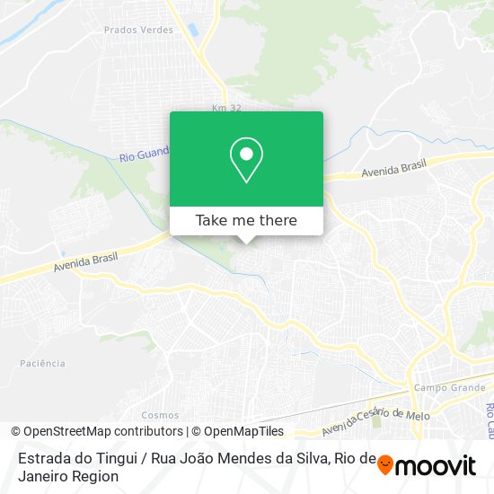 Estrada do Tingui / Rua João Mendes da Silva map