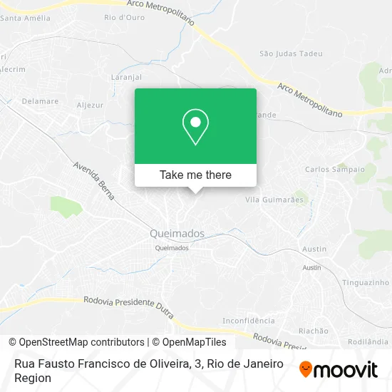 Rua Fausto Francisco de Oliveira, 3 map