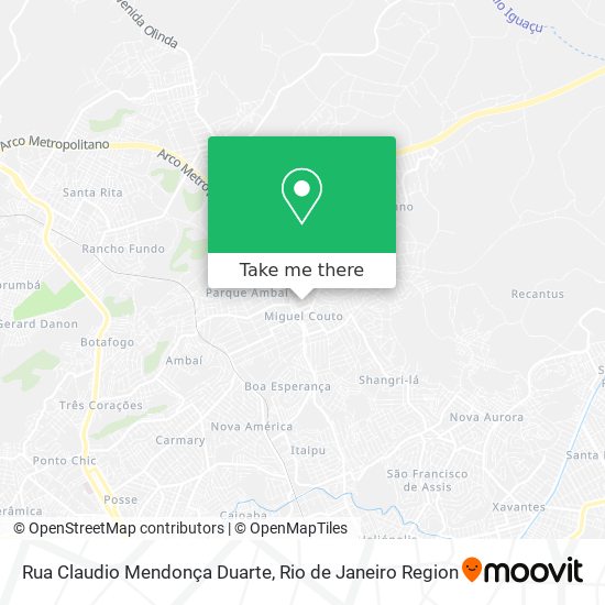 Rua Claudio Mendonça Duarte map