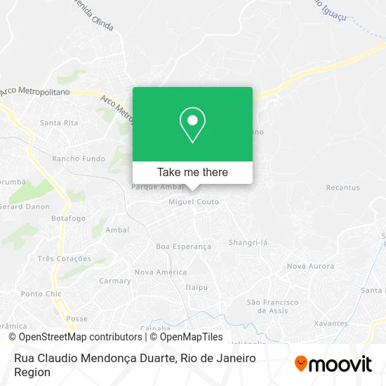 Rua Claudio Mendonça Duarte map