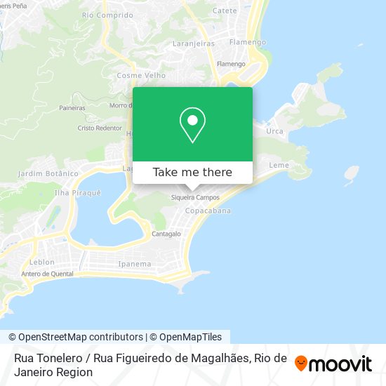 Mapa Rua Tonelero / Rua Figueiredo de Magalhães