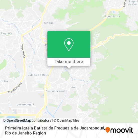 Mapa Primeira Igreja Batista da Freguesia de Jacarepaguá