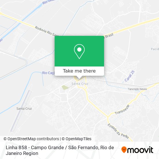 Mapa Linha 858 - Campo Grande / São Fernando