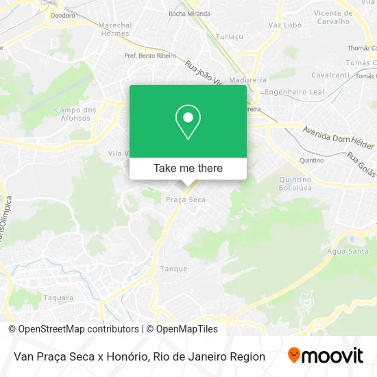 Van Praça Seca x Honório map