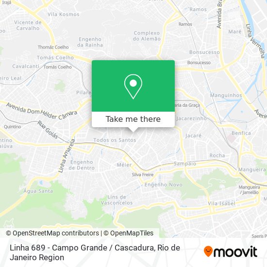 Linha 689 - Campo Grande / Cascadura map