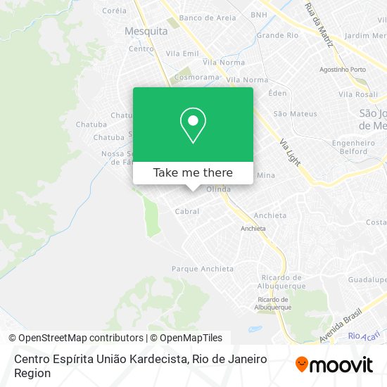 Mapa Centro Espírita União Kardecista