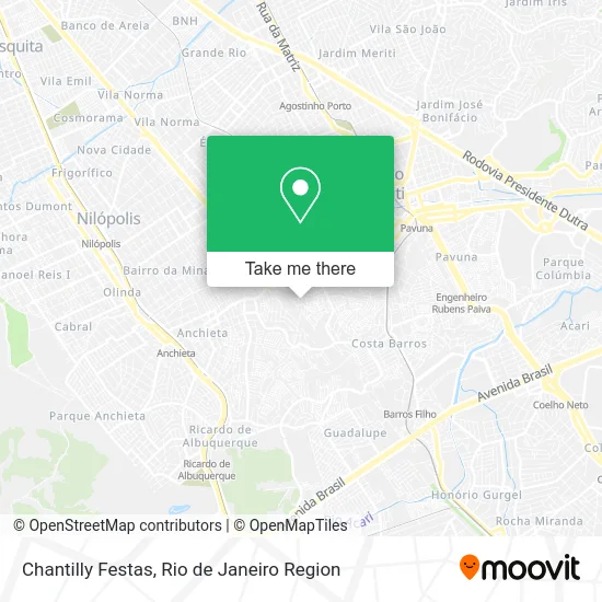 Chantilly Festas map