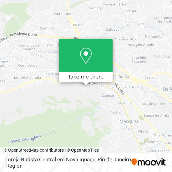 Igreja Batista Central em Nova Iguaçu map