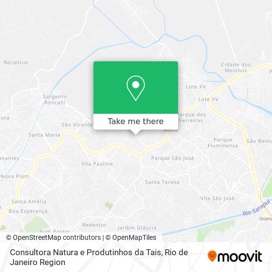 Mapa Consultora Natura e Produtinhos da Tais