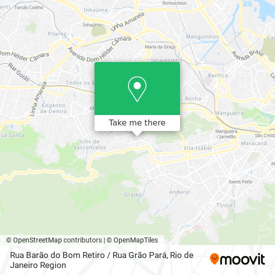 Mapa Rua Barão do Bom Retiro / Rua Grão Pará