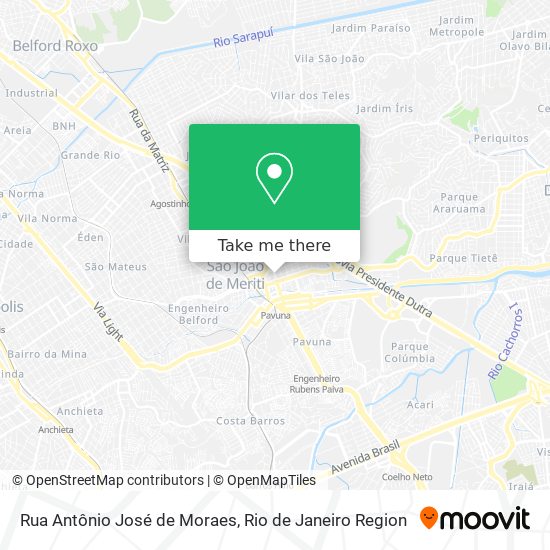 Mapa Rua Antônio José de Moraes