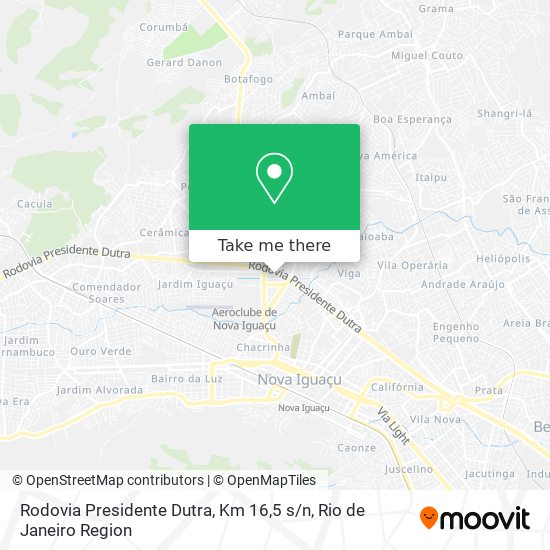 Mapa Rodovia Presidente Dutra, Km 16,5 s / n