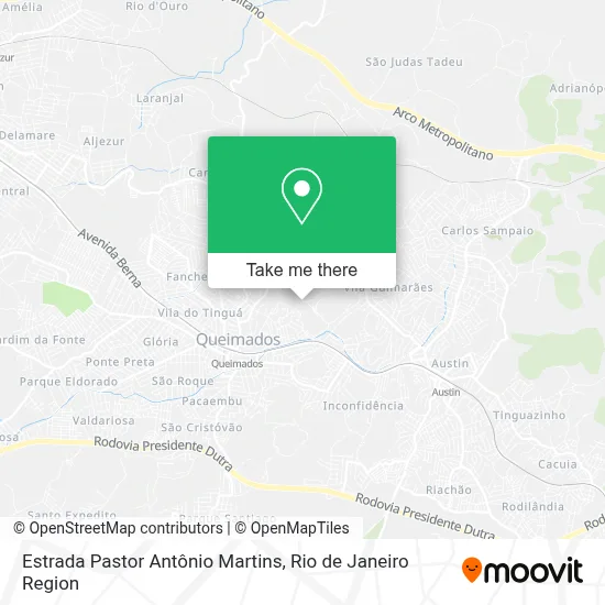 Estrada Pastor Antônio Martins map
