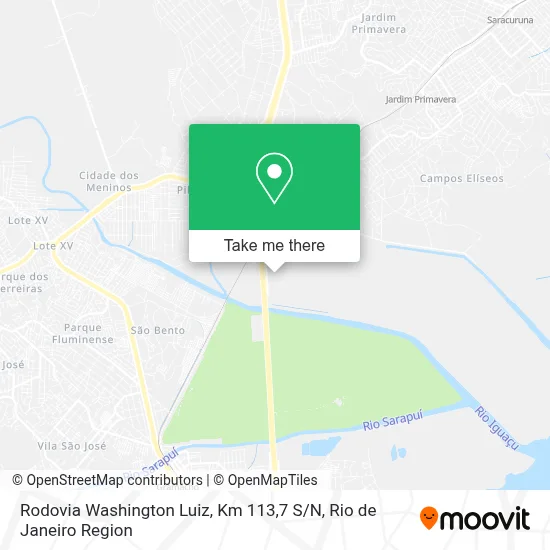 Rodovia Washington Luiz, Km 113,7 S / N map
