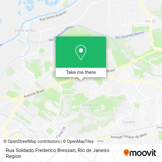 Rua Soldado Frederico Bressan map