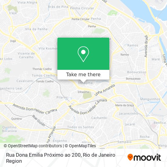 Mapa Rua Dona Emilia Próximo ao 200
