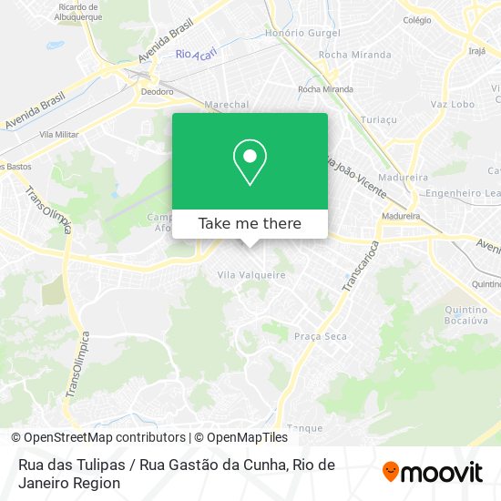 Mapa Rua das Tulipas / Rua Gastão da Cunha