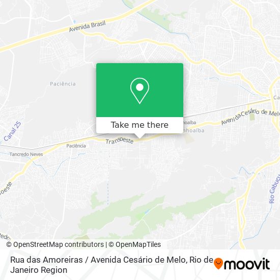 Mapa Rua das Amoreiras / Avenida Cesário de Melo