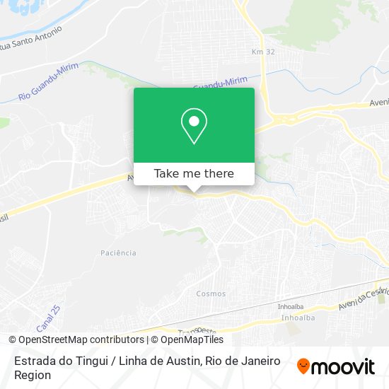 Mapa Estrada do Tingui / Linha de Austin