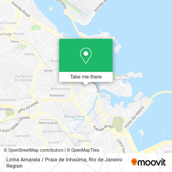 Linha Amarela / Praia de Inhaúma map