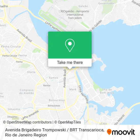 Avenida Brigadeiro Trompowski / BRT Transcarioca map