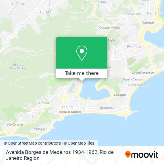Mapa Avenida Borges de Medeiros 1934-1962