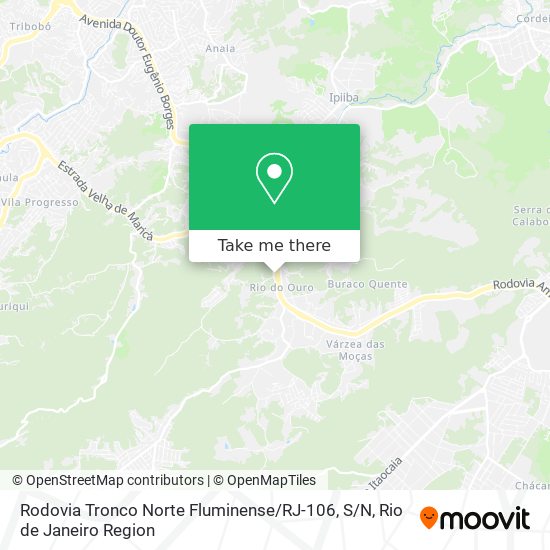 Mapa Rodovia Tronco Norte Fluminense / RJ-106, S / N