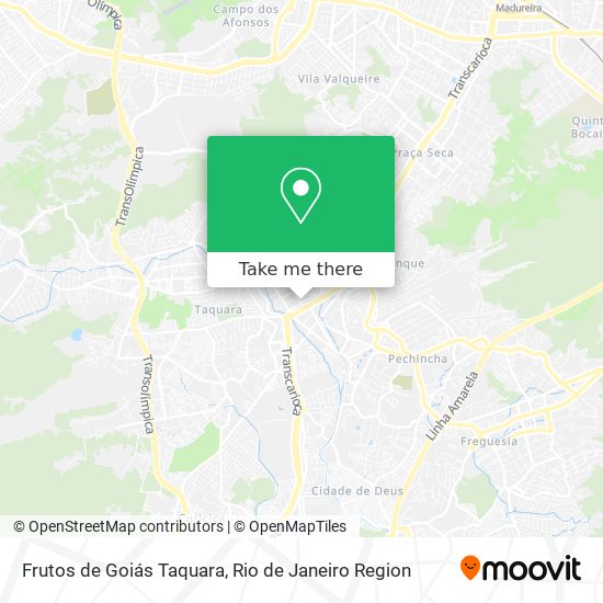 Frutos de Goiás Taquara map