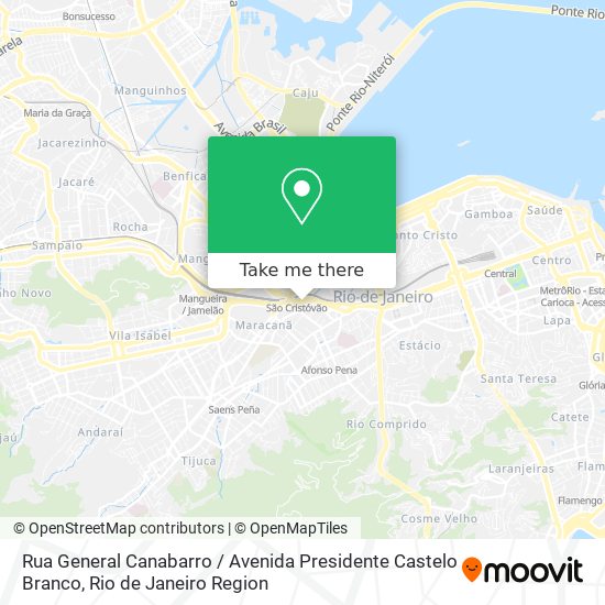 Mapa Rua General Canabarro / Avenida Presidente Castelo Branco